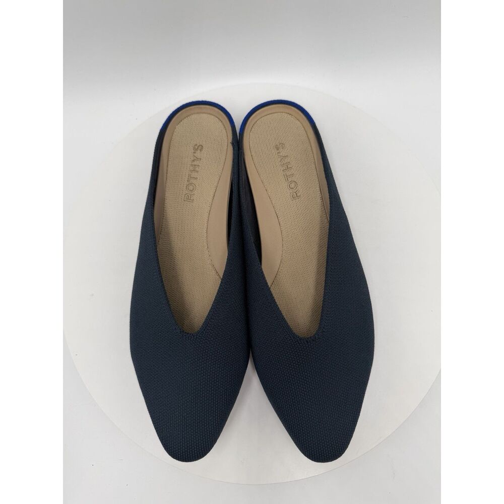 Rothy's The Almond Demi Mule Flats Womens Size 8.5 Navy Washable Knit - Picture 4 of 9